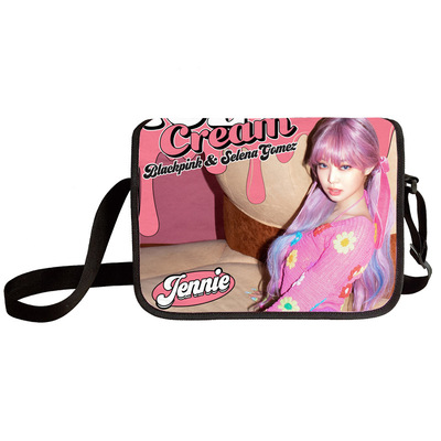 Black pink shoulder bag primary and middle school students messenger bag children's make-up bag - Image 38