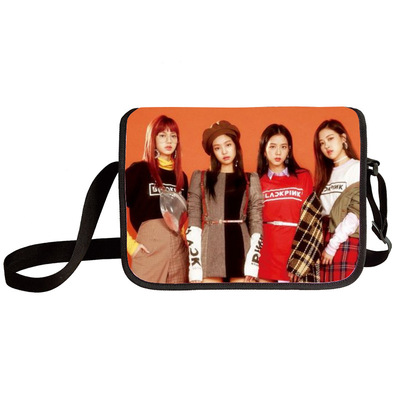 Black pink shoulder bag primary and middle school students messenger bag children's make-up bag - Image 39