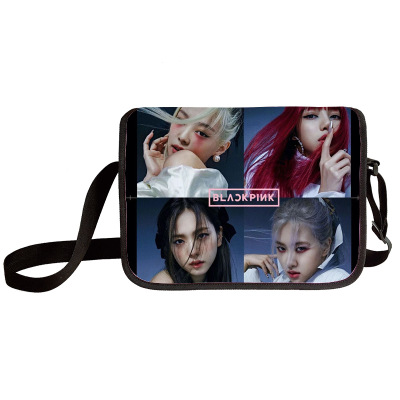 Black pink shoulder bag primary and middle school students messenger bag children's make-up bag - Image 6