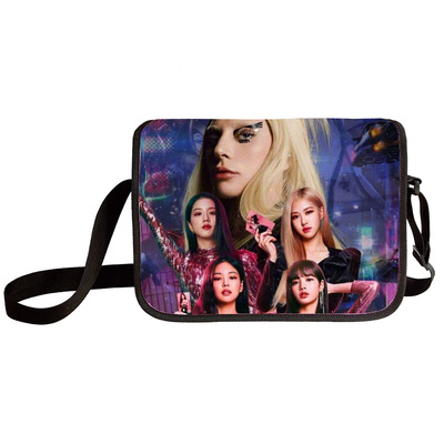 Black pink shoulder bag primary and middle school students messenger bag children's make-up bag - Image 41