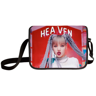 Black pink shoulder bag primary and middle school students messenger bag children's make-up bag - Image 42