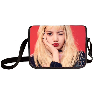 Black pink shoulder bag primary and middle school students messenger bag children's make-up bag - Image 43