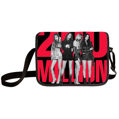 Black pink shoulder bag primary and middle school students messenger bag children's make-up bag - Image 13