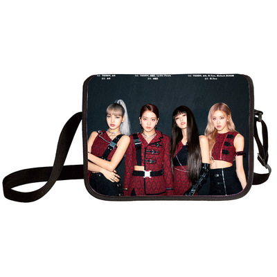 Black pink shoulder bag primary and middle school students messenger bag children's make-up bag - Image 15