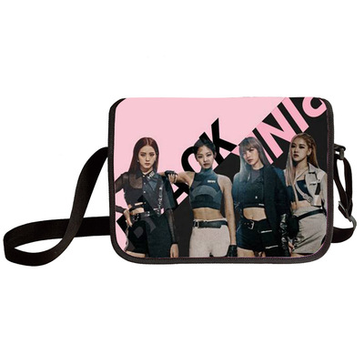 Black pink shoulder bag primary and middle school students messenger bag children's make-up bag - Image 16