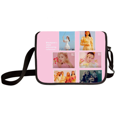 Black pink shoulder bag primary and middle school students messenger bag children's make-up bag - Image 7