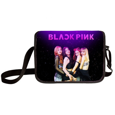 Black pink shoulder bag primary and middle school students messenger bag children's make-up bag - Image 17