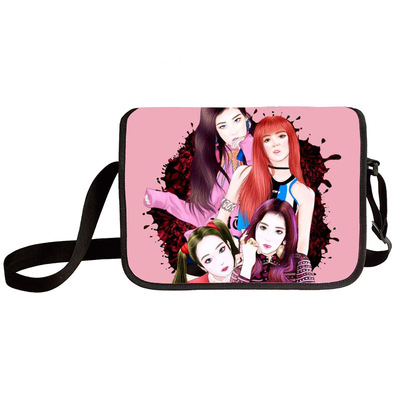 Black pink shoulder bag primary and middle school students messenger bag children's make-up bag - Image 19