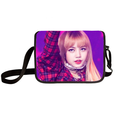 Black pink shoulder bag primary and middle school students messenger bag children's make-up bag - Image 20