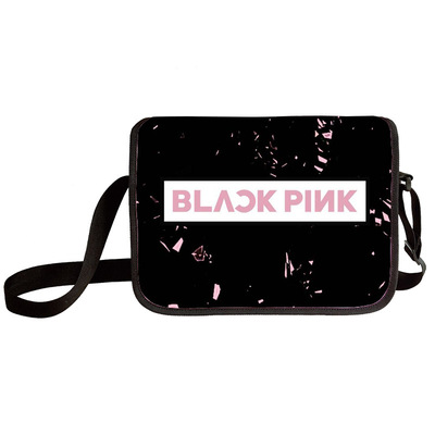 Black pink shoulder bag primary and middle school students messenger bag children's make-up bag - Image 22