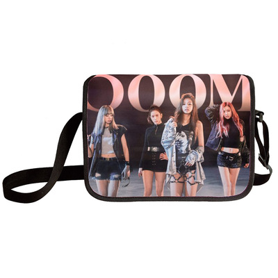 Black pink shoulder bag primary and middle school students messenger bag children's make-up bag - Image 24