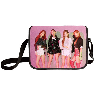 Black pink shoulder bag primary and middle school students messenger bag children's make-up bag - Image 26