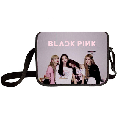 Black pink shoulder bag primary and middle school students messenger bag children's make-up bag - Image 27