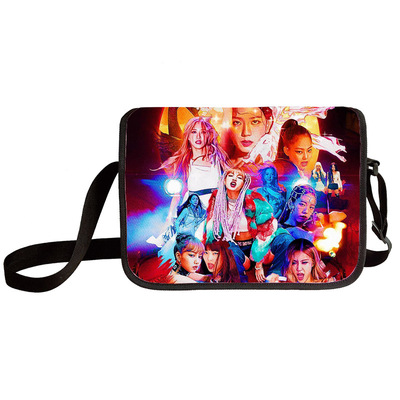 Black pink shoulder bag primary and middle school students messenger bag children's make-up bag - Image 28