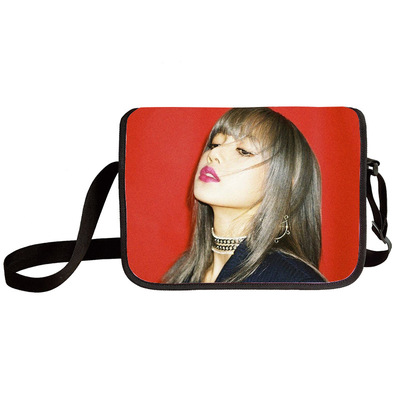 Black pink shoulder bag primary and middle school students messenger bag children's make-up bag - Image 29