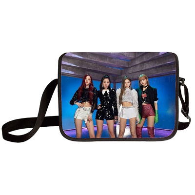 Black pink shoulder bag primary and middle school students messenger bag children's make-up bag - Image 30