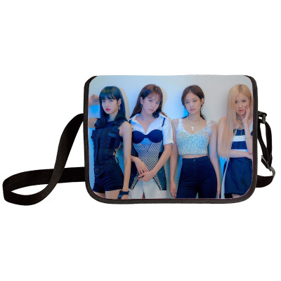 Black pink shoulder bag primary and middle school students messenger bag children's make-up bag - Image 9