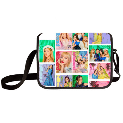 Black pink shoulder bag primary and middle school students messenger bag children's make-up bag - Image 10