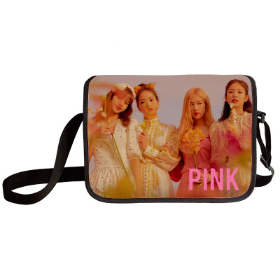 Black pink shoulder bag primary and middle school students messenger bag children's make-up bag - Image 3