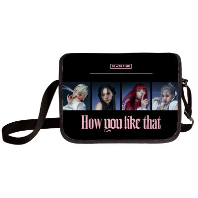 Black pink shoulder bag primary and middle school students messenger bag children's make-up bag - Image 4