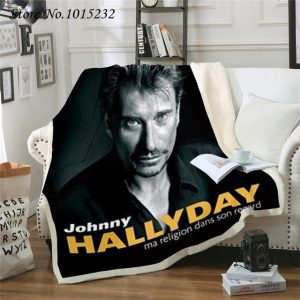 Johnny Hallyday Funny Character Blanket 3D Print Sherpa Blanket on Bed Home Textiles Dreamlike Style
