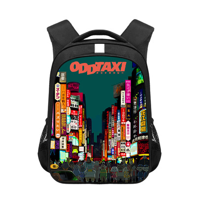 16 Inch ODD TAXI Backpack School Bag Black - Image 3