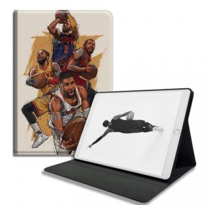 Kyrie Irving Ipad Leather Case Advanced Pu Leather Protective Cover Automatic Wake Up and Sleep Magnetic Closure Multiple Angle Bracket