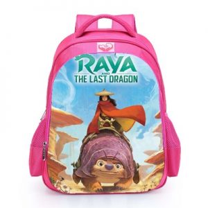 Raya and The Last Dragon double-layer backpack personalized school bag Pink