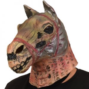 Zombie horse latex mask headgear halloween