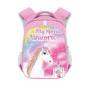 Unicorn double-layer backpack personalized school bag Pink