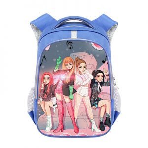 Black Pink Backpack School Bag Blue