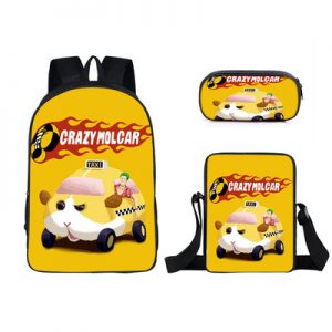 16 Inch PUI PUI Mouker Backpack School Bag+Messenger Bag+Pencil Bag
