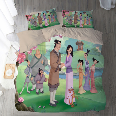 Mulan Comfortable Bedding Three-Piece Soft and Breathable Duvet Cover - Image 14