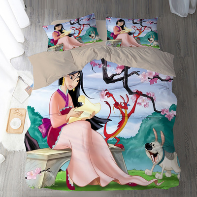 Mulan Comfortable Bedding Three-Piece Soft and Breathable Duvet Cover - Image 15