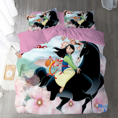 Mulan Comfortable Bedding Three-Piece Soft and Breathable Duvet Cover - Image 3