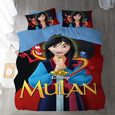 Mulan Comfortable Bedding Three-Piece Soft and Breathable Duvet Cover - Image 4