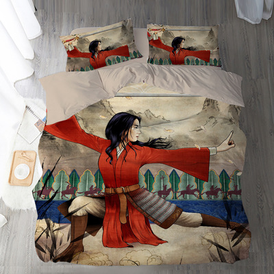 Mulan Comfortable Bedding Three-Piece Soft and Breathable Duvet Cover - Image 6