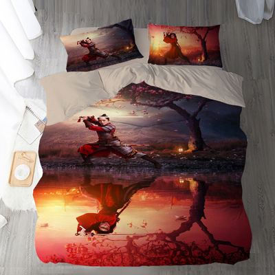 Mulan Comfortable Bedding Three-Piece Soft and Breathable Duvet Cover - Image 7