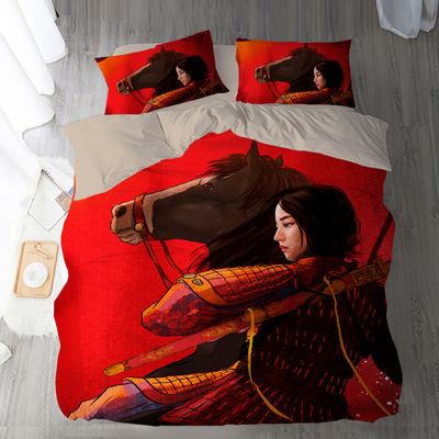 Mulan Comfortable Bedding Three-Piece Soft and Breathable Duvet Cover - Image 10