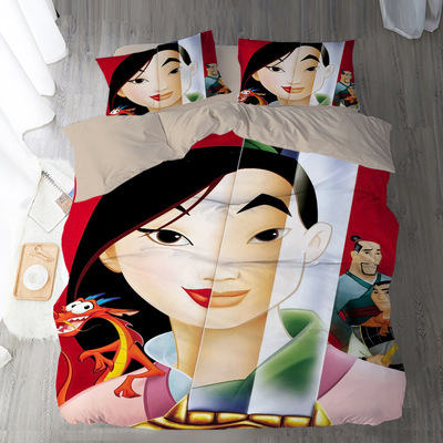 Mulan Comfortable Bedding Three-Piece Soft and Breathable Duvet Cover - Image 12