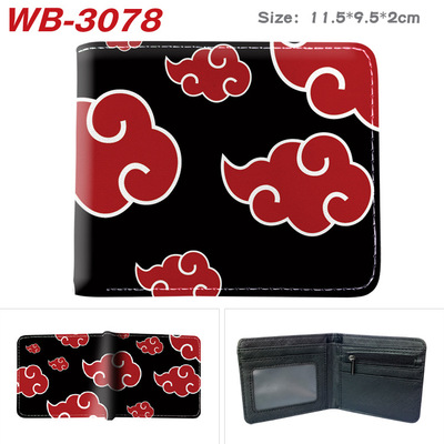 Bifold PU Leather NARUTO Wallet Coin Pocket Credit Card Id Window Card Holder