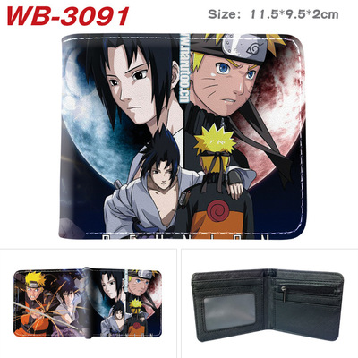 Bifold PU Leather NARUTO Wallet Coin Pocket Credit Card Id Window Card Holder - Image 6