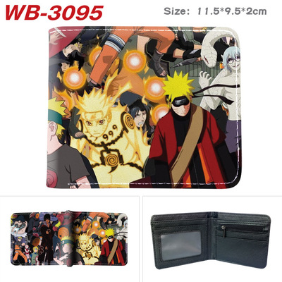 Bifold PU Leather NARUTO Wallet Coin Pocket Credit Card Id Window Card Holder - Image 2