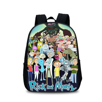 13 Inch Rick and Morty Children's Backpack Kids School Cute Daily Bag Kindergarten Bags Girls Boys Waterproof Ruckpack - Image 23