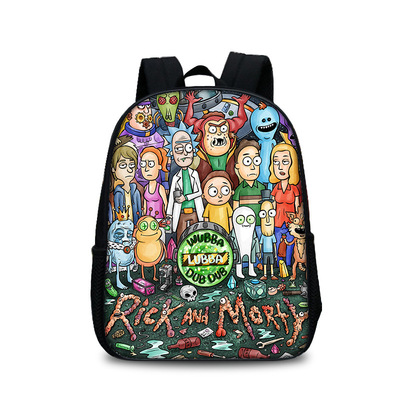 13 Inch Rick and Morty Children's Backpack Kids School Cute Daily Bag Kindergarten Bags Girls Boys Waterproof Ruckpack - Image 28
