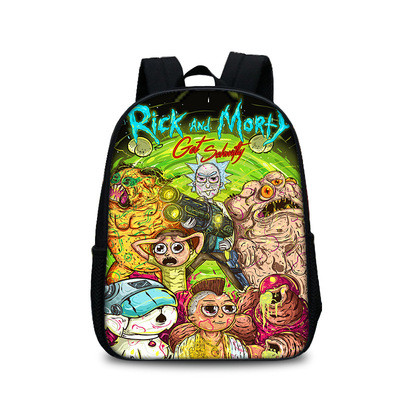 13 Inch Rick and Morty Children's Backpack Kids School Cute Daily Bag Kindergarten Bags Girls Boys Waterproof Ruckpack - Image 9