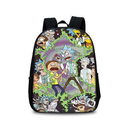 13 Inch Rick and Morty Children's Backpack Kids School Cute Daily Bag Kindergarten Bags Girls Boys Waterproof Ruckpack - Image 11