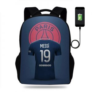 18 Inch Messi Paris Backpack School Bag Black