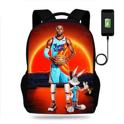 18 Inch Space Jam Backpack School Bag Black - Image 10