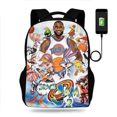 18 Inch Space Jam Backpack School Bag Black - Image 11